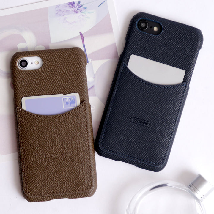 Vegan Leather Basic Smiley Pocket Back Case