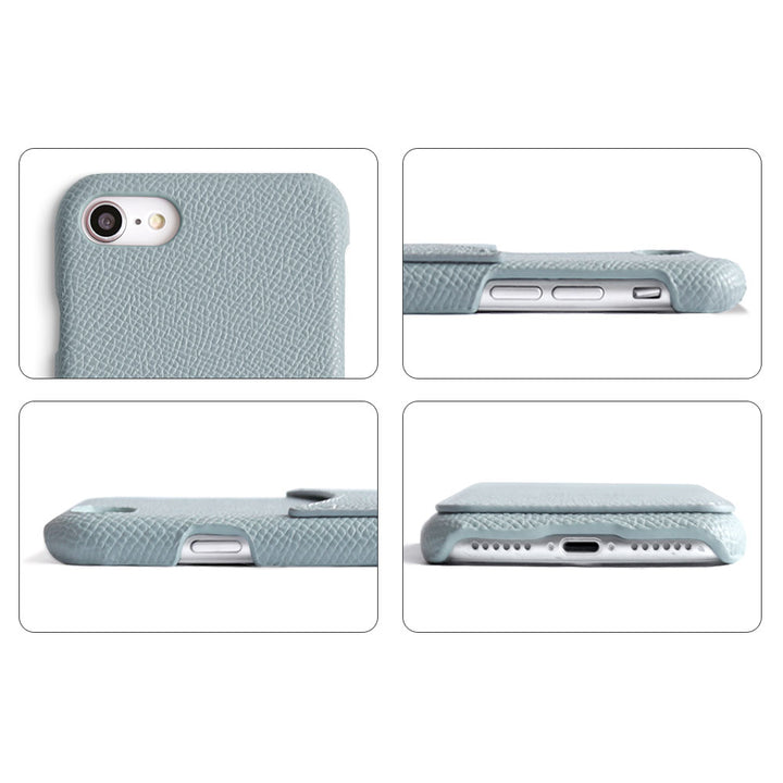 Vegan Leather Basic Smiley Pocket Back Case