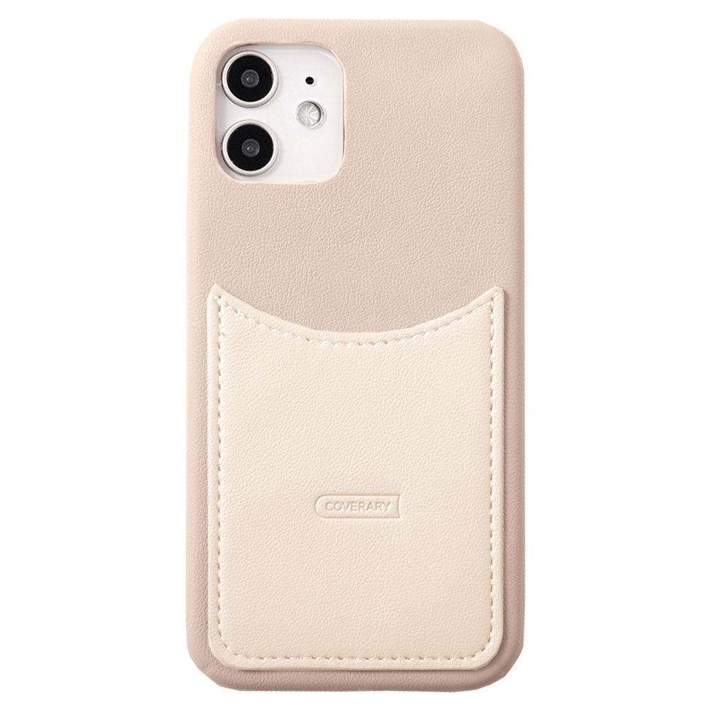 Vegan leather bicolor smiley pocket back case AQUOS series