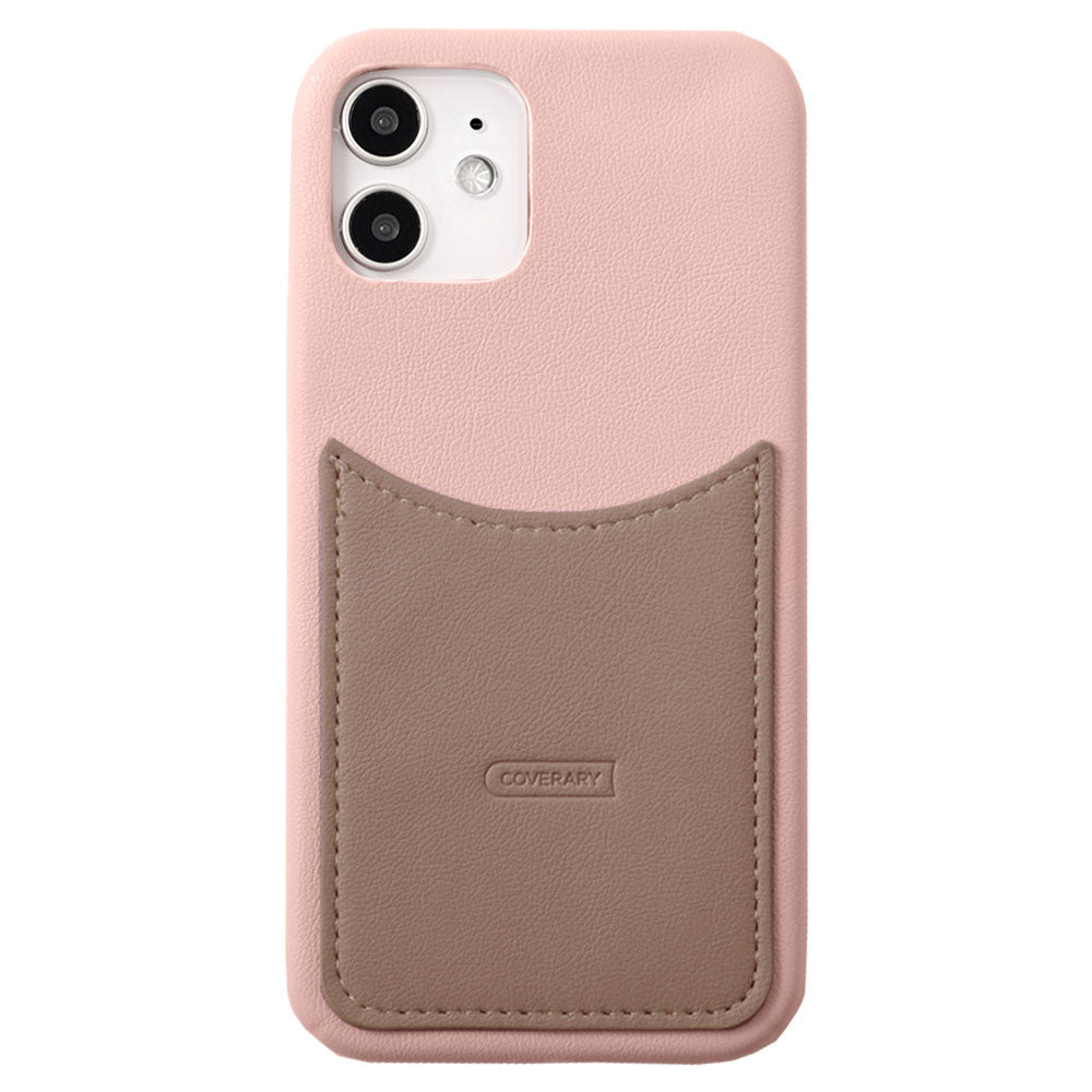 Vegan Leather Bicolor Smiley Pocket Back Case Galaxy Series