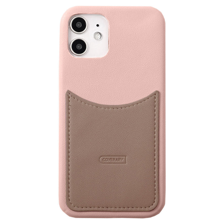 Vegan Leather Bicolor Smiley Pocket Back Case Galaxy Series