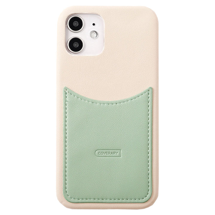 Vegan Leather Bicolor Smiley Pocket Back Case Galaxy Series