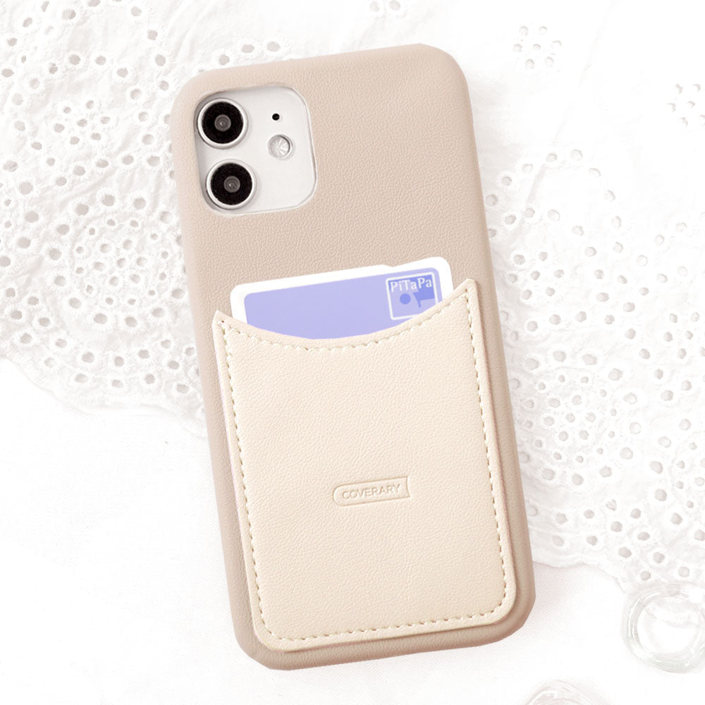 ヴィーガンレザー バイカラー スマイリーポケット 背面ケース Xperiaシリーズ