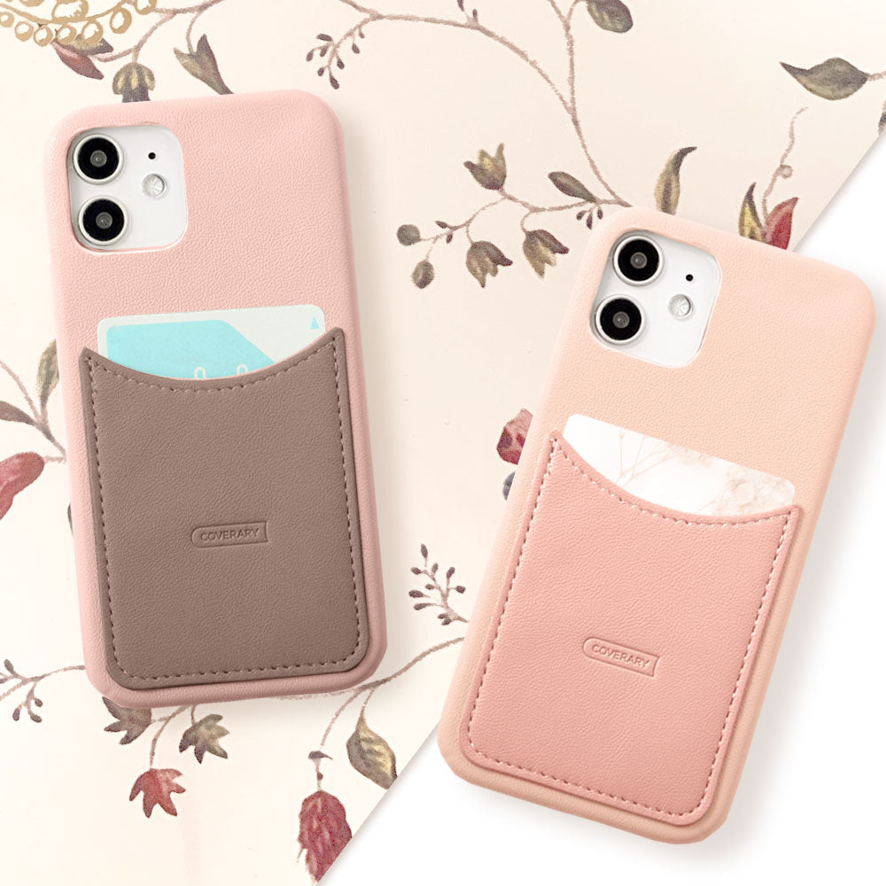 ヴィーガンレザー バイカラー スマイリーポケット 背面ケース Xperiaシリーズ