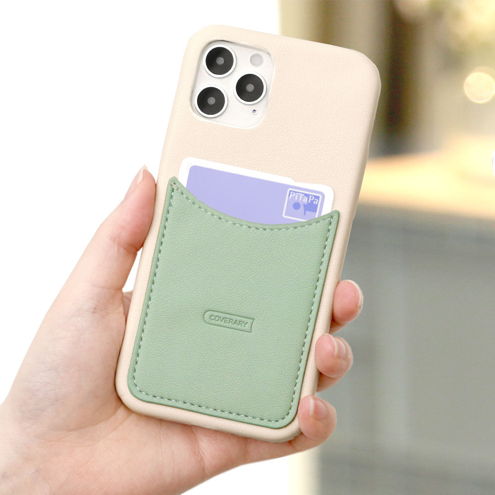 Vegan Leather Bicolor Smiley Pocket Back Case Galaxy Series