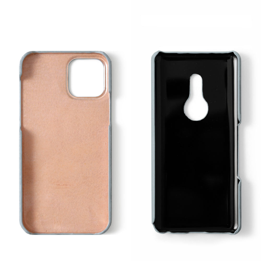 Vegan leather textured smoky color back case AQUOS series