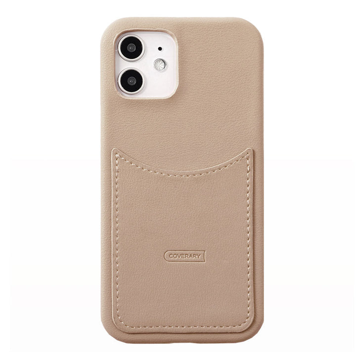 Vegan leather muted pastel smiley pocket back case Xperia series