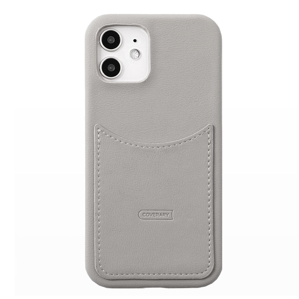 Vegan leather muted pastel smiley pocket back case Xperia series