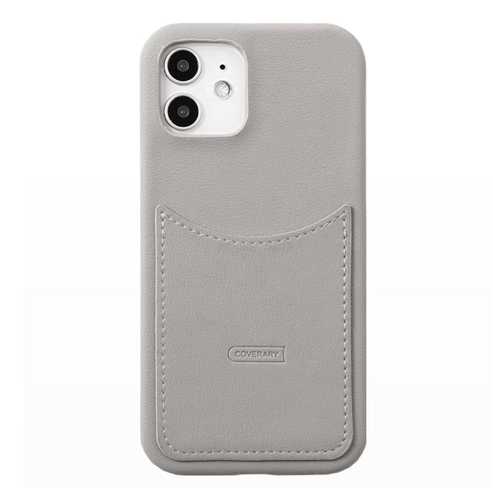 Vegan leather muted pastel smiley pocket back case Xperia series