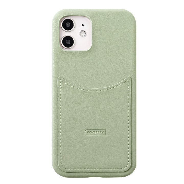Vegan leather muted pastel smiley pocket back case Xperia series