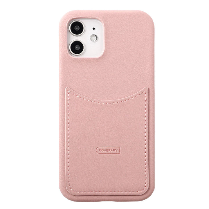 Vegan leather muted pastel smiley pocket back case Xperia series
