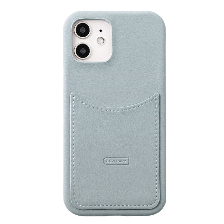 Vegan leather muted pastel smiley pocket back case Xperia series