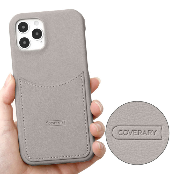 Vegan leather muted pastel smiley pocket back case Xperia series