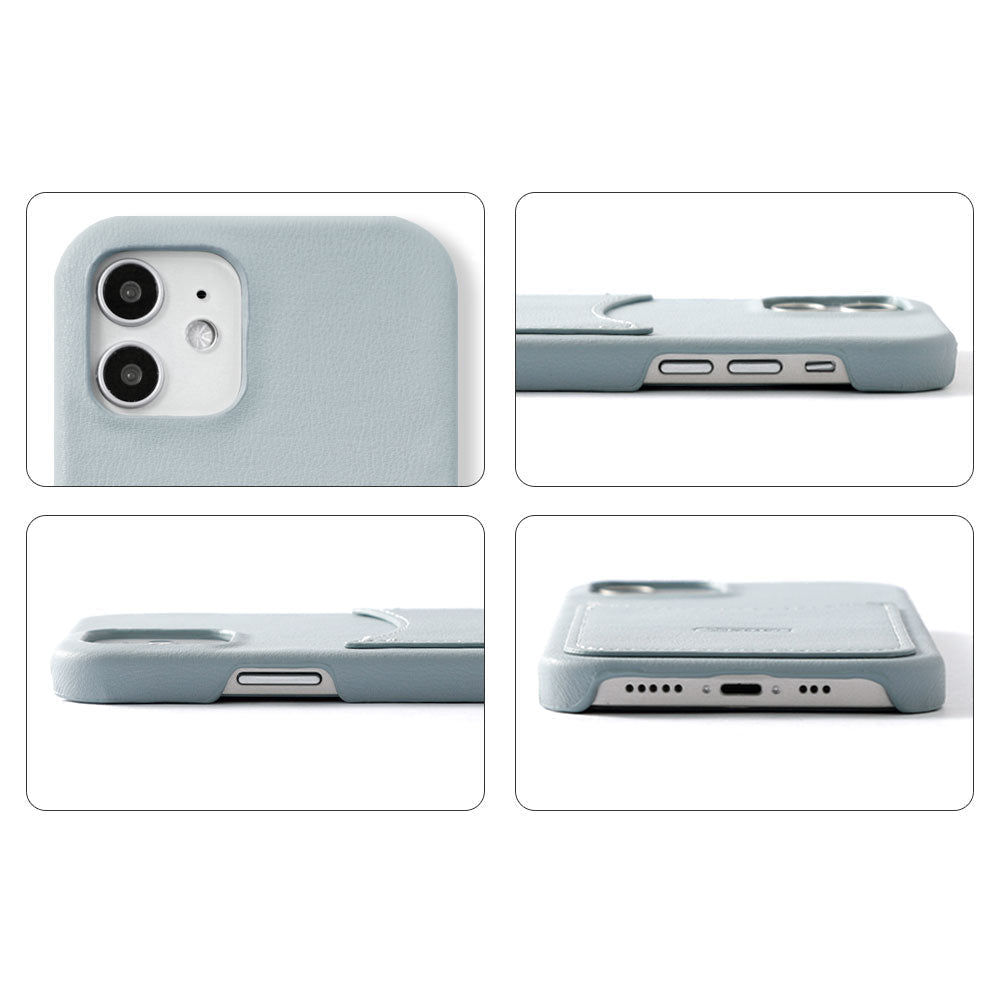 Vegan leather muted pastel smiley pocket back case Xperia series