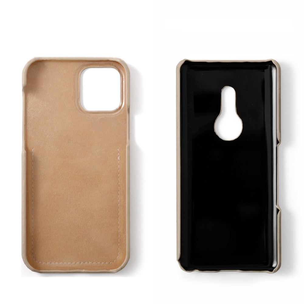 Vegan leather muted pastel smiley pocket back case Xperia series