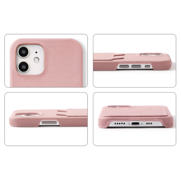 Vegan leather muted pastel cat-shaped pocket back case for Google Pixel series