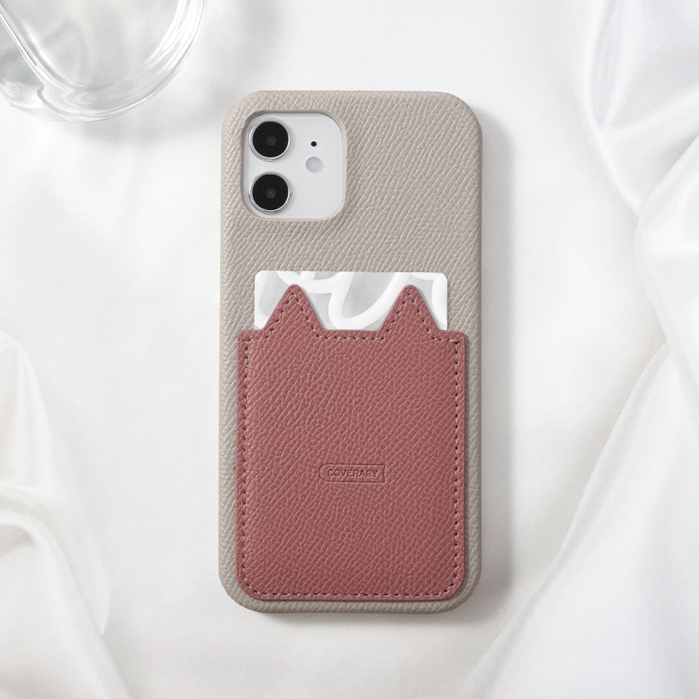 Vegan leather bicolor cat-shaped pocket back case for Google Pixel series