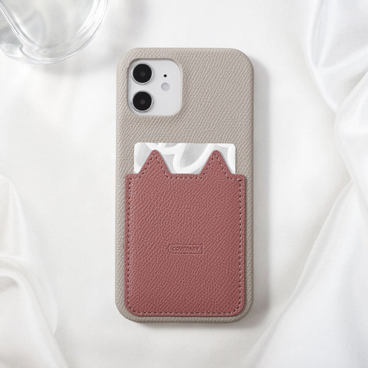 Vegan leather bicolor cat-shaped pocket back case for Google Pixel series