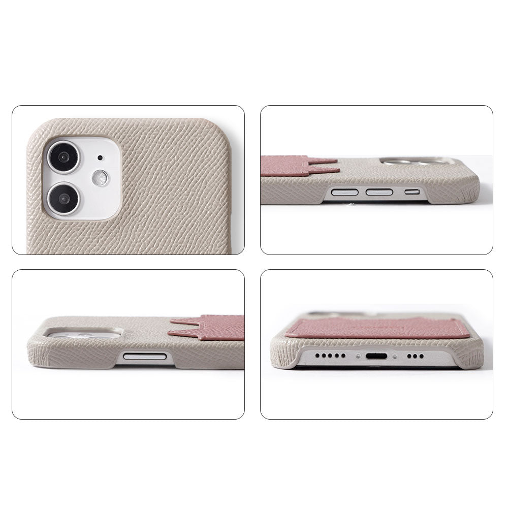 Vegan leather bicolor cat-shaped pocket back case for Google Pixel series