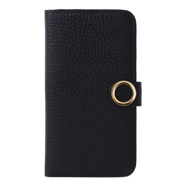 Genuine leather 32 colors Italian shrink leather card storage gold ring notebook-style case (with belt)