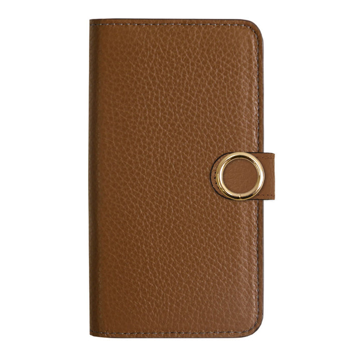 Genuine leather 32 colors Italian shrink leather card storage gold ring notebook-style case (with belt)