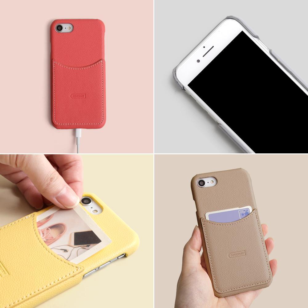 ヴィーガンレザー スマイリーポケット 背面ケース AQUOSシリーズ