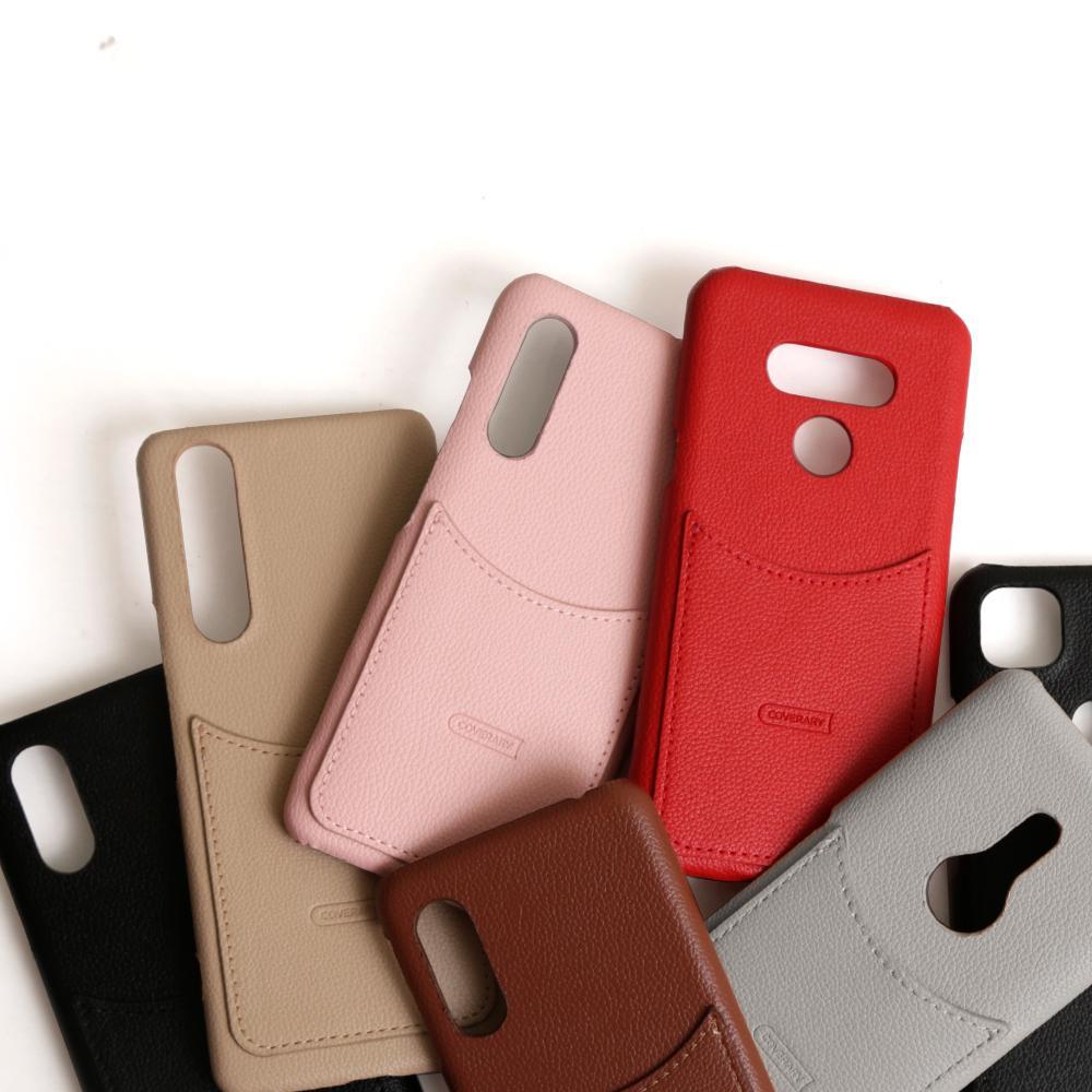 Vegan Leather Smiley Pocket Back Case iPhone Series