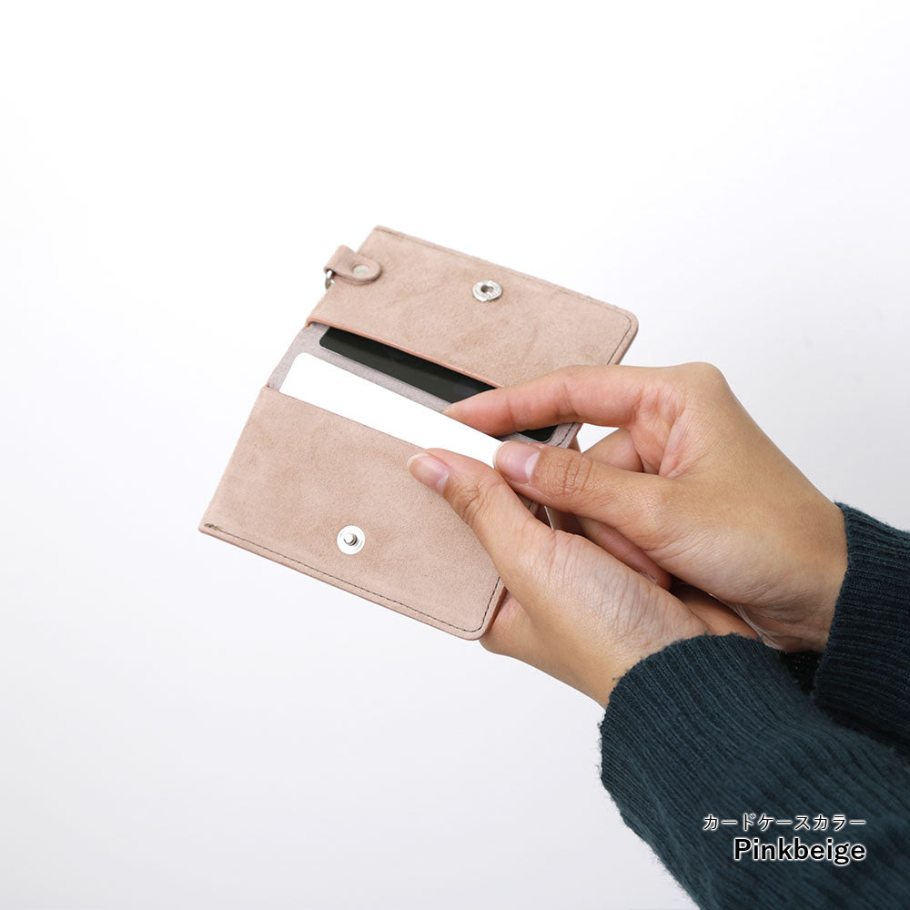 本革 ゴートレザー カードケース 吊り下げフック付き