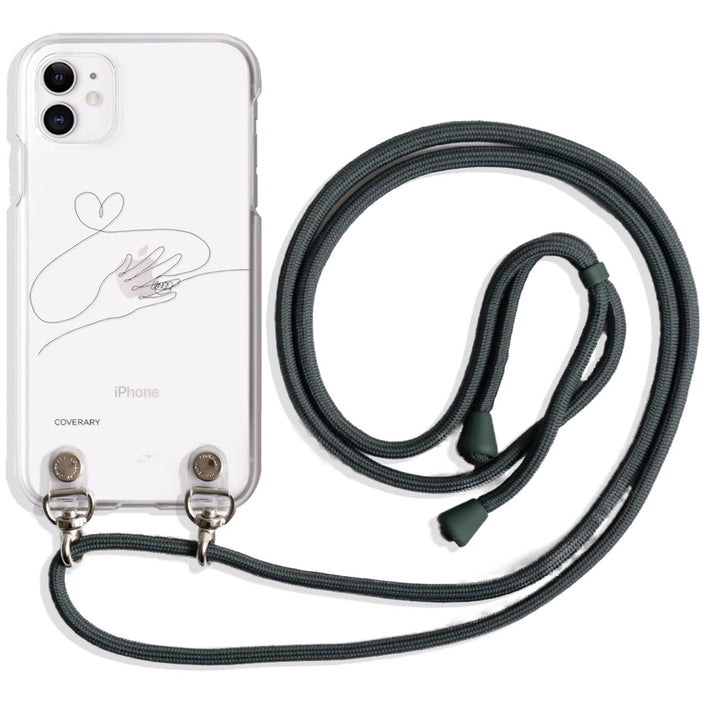 Clear case with shoulder strap, line art, Life, back case