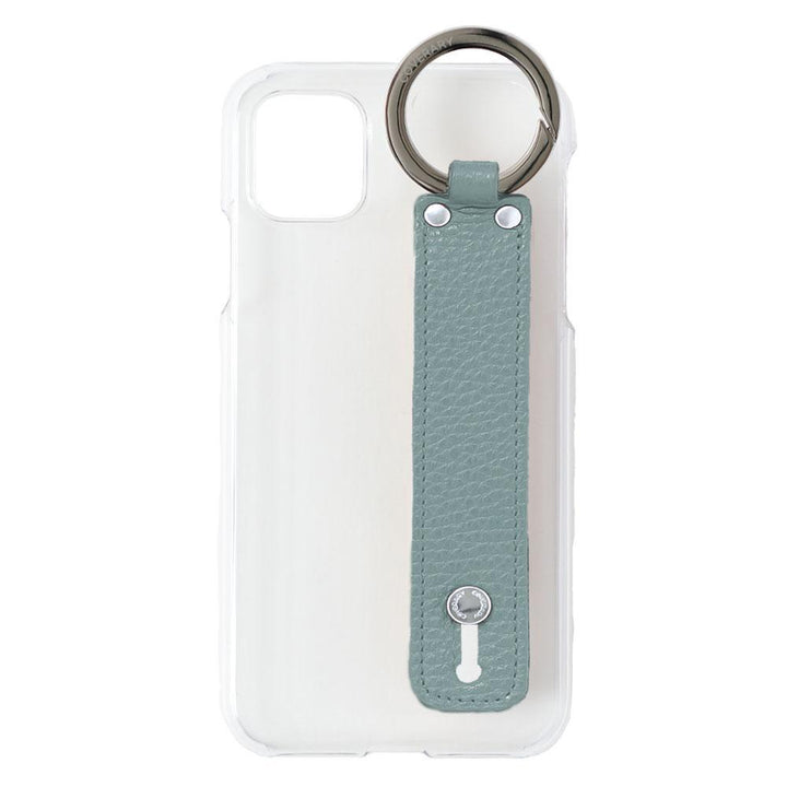 クリアケース 本革 32色 イタリアンシュリンクレザー ハンドベルト付き 背面ケース iPhoneシリーズ