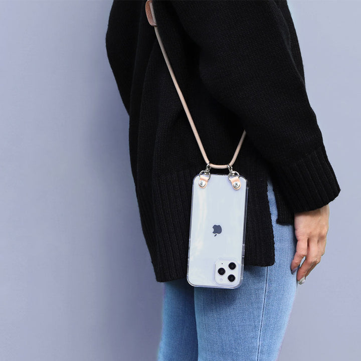 クリアケース ショルダーストラップ付き 栃木レザー 背面ケース Galaxyシリーズ