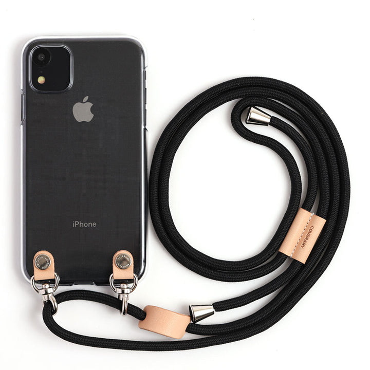 クリアケース ショルダーストラップ付き 栃木レザー 背面ケース Galaxyシリーズ