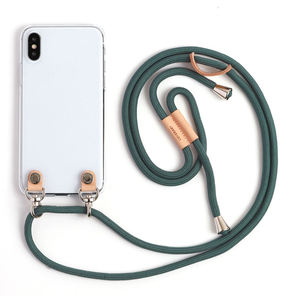 クリアケース ショルダーストラップ付き 栃木レザー 背面ケース Galaxyシリーズ