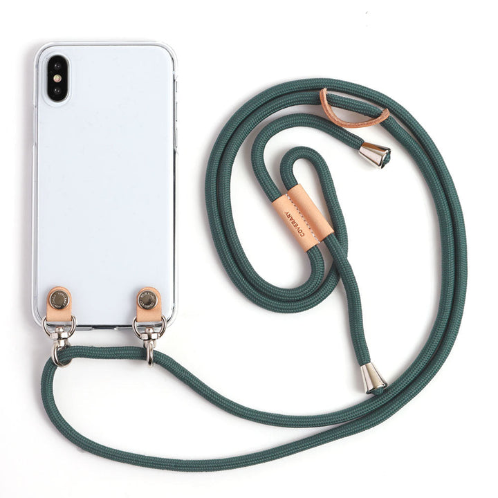 クリアケース ショルダーストラップ付き 栃木レザー 背面ケース Galaxyシリーズ