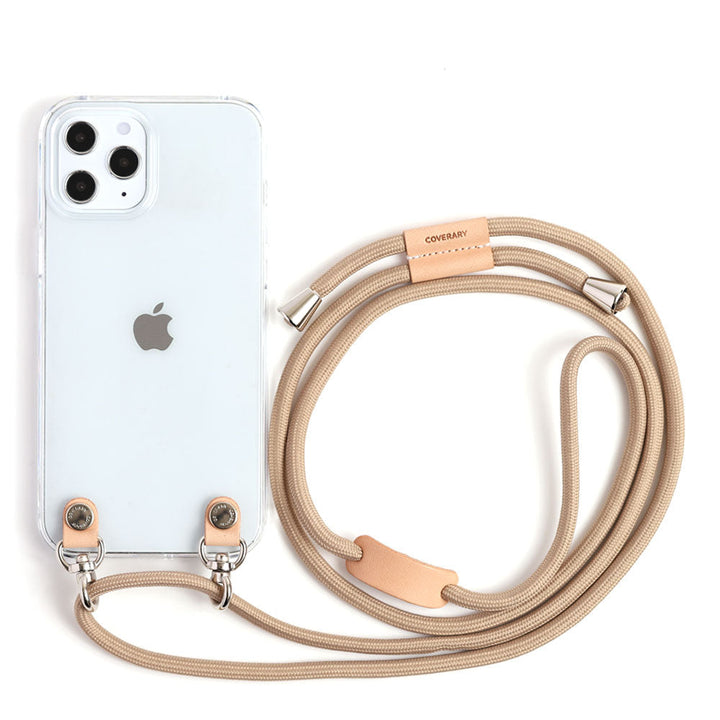 クリアケース ショルダーストラップ付き 栃木レザー 背面ケース Galaxyシリーズ