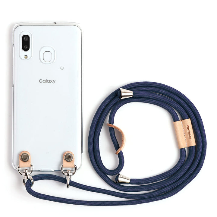 クリアケース ショルダーストラップ付き 栃木レザー 背面ケース iPhoneシリーズ