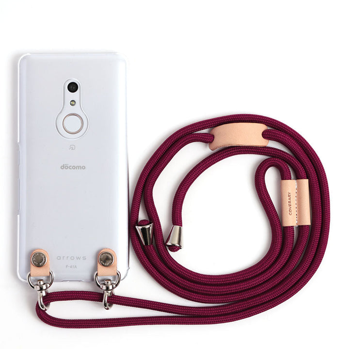 クリアケース ショルダーストラップ付き 栃木レザー 背面ケース iPhoneシリーズ