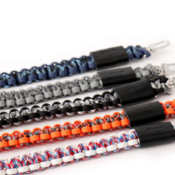 Clear case with paracord pattern and shoulder strap, back case