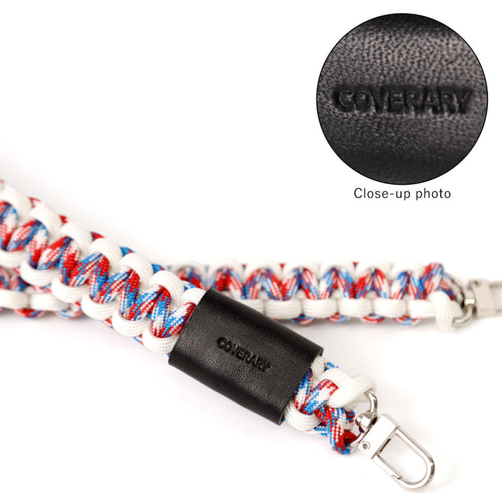 Clear case with paracord pattern and shoulder strap, back case for iPhone series