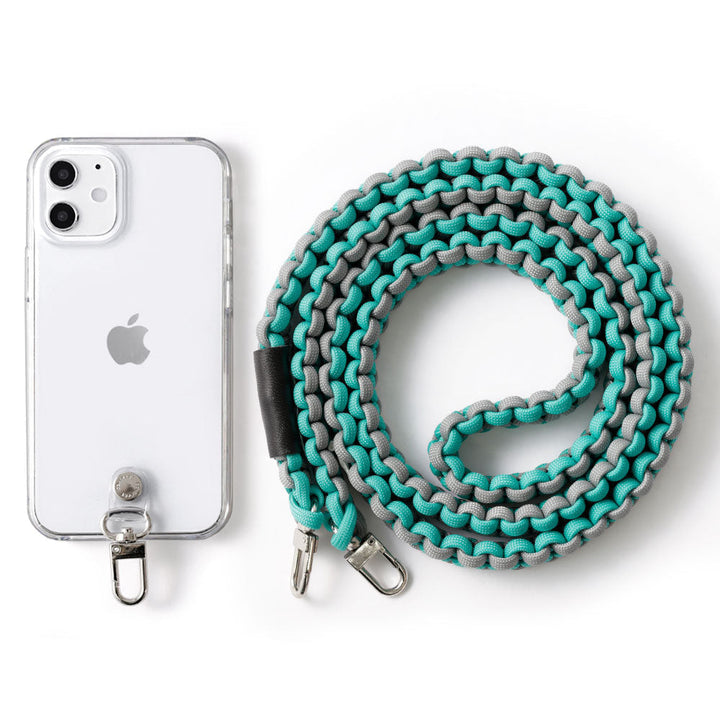 Coque transparente Paracorde unie avec bandoulière Coque arrière pour série iPhone