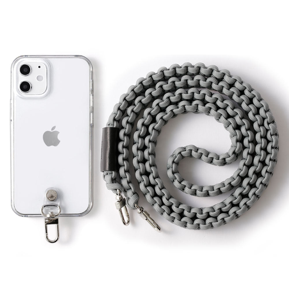 Coque transparente Paracorde unie avec bandoulière Coque arrière pour série iPhone