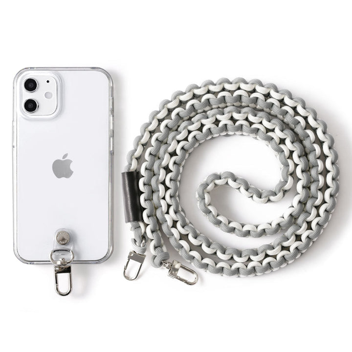 Coque transparente Paracorde unie avec bandoulière Coque arrière pour série iPhone