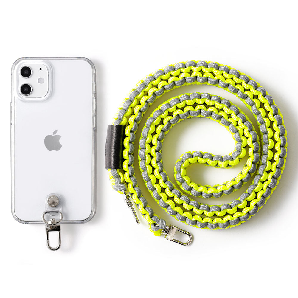 Coque transparente Paracorde unie avec bandoulière Coque arrière pour série iPhone