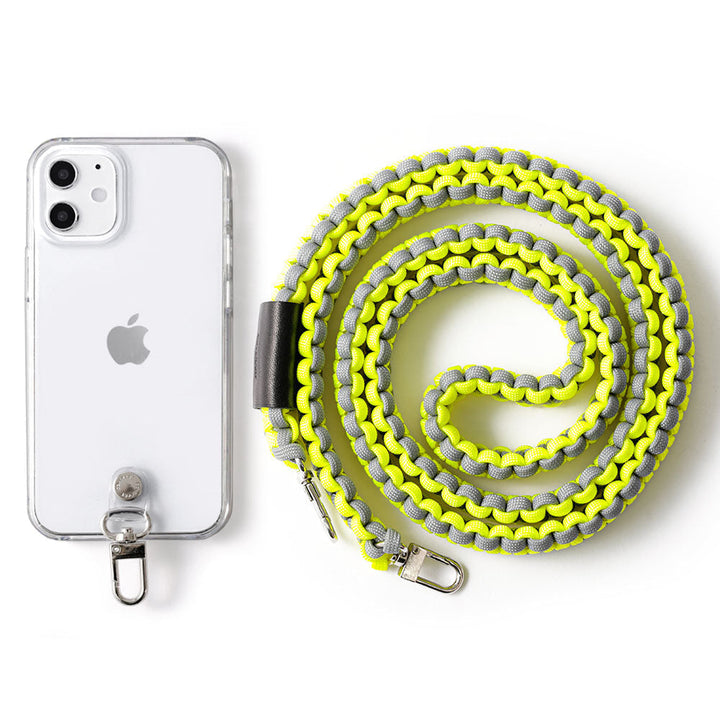 Coque transparente Paracorde unie avec bandoulière Coque arrière pour série iPhone