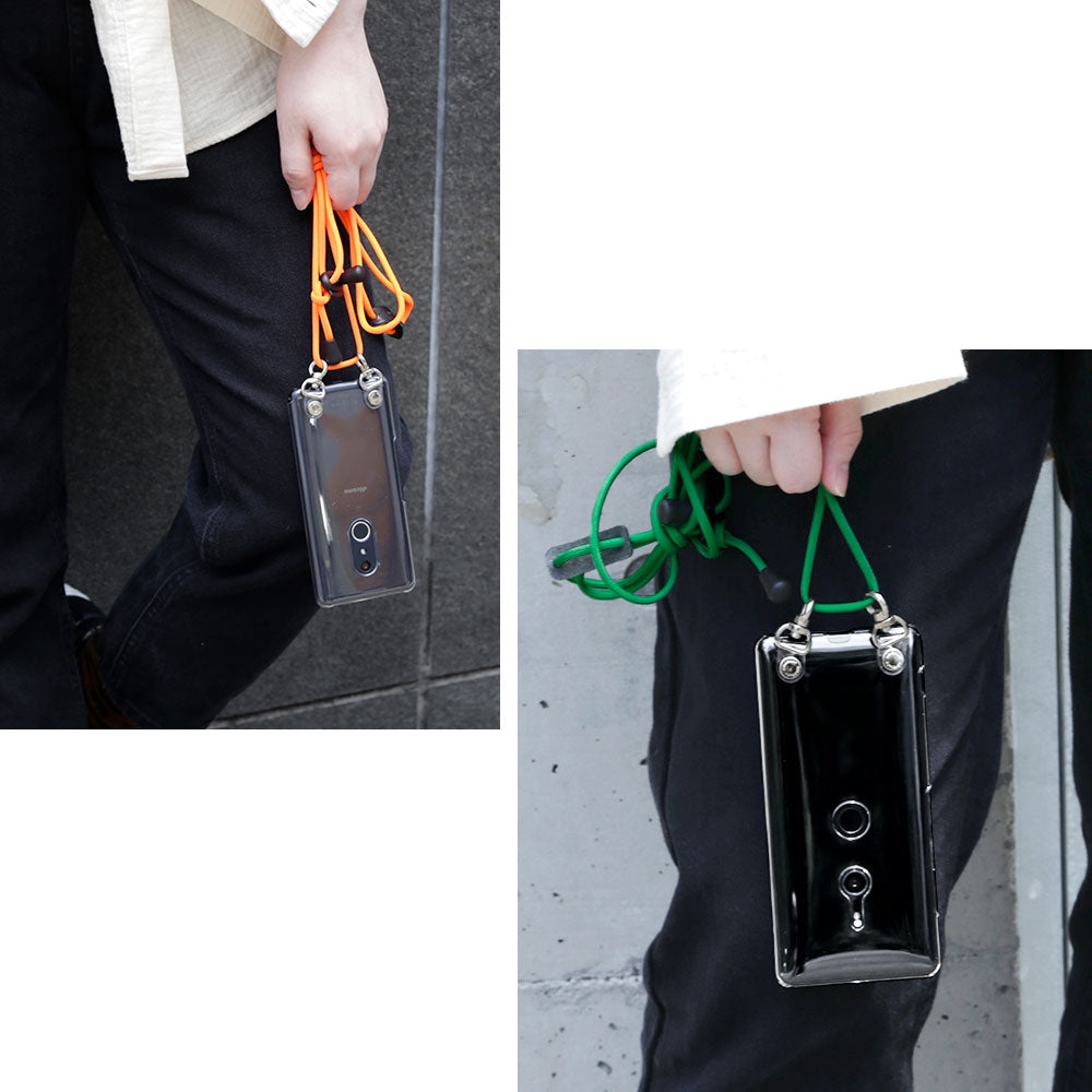 Clear case with shoulder strap, plain, back case for AQUOS series