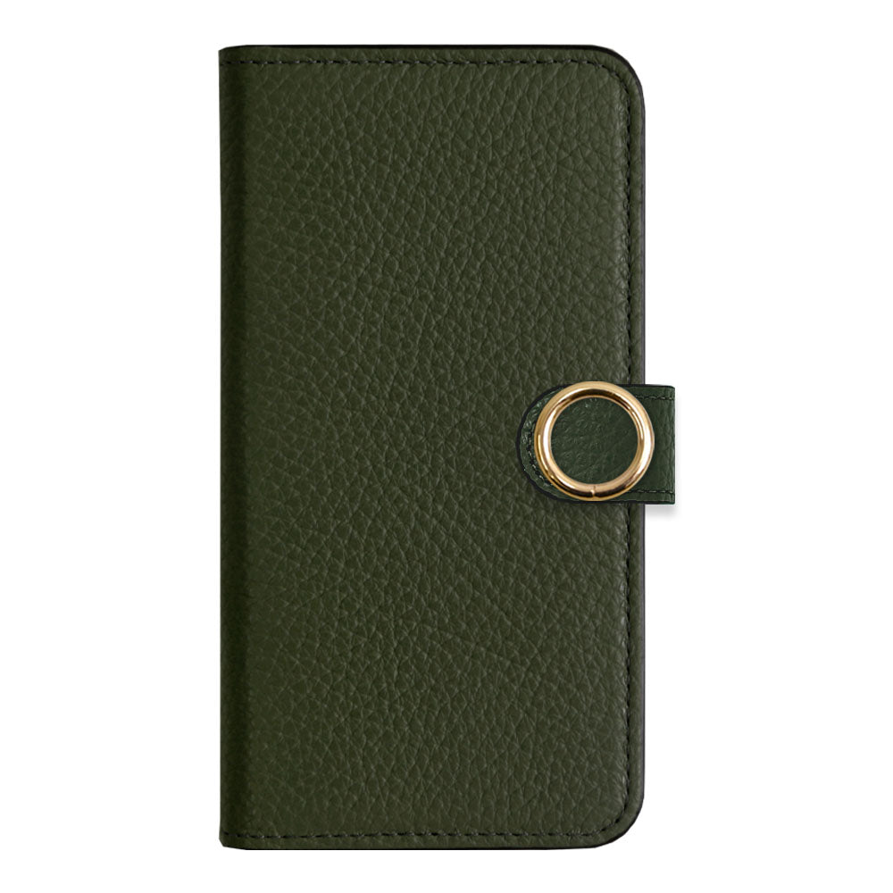 Genuine leather 32 colors Italian shrink leather card storage gold ring notebook-style case (with belt)