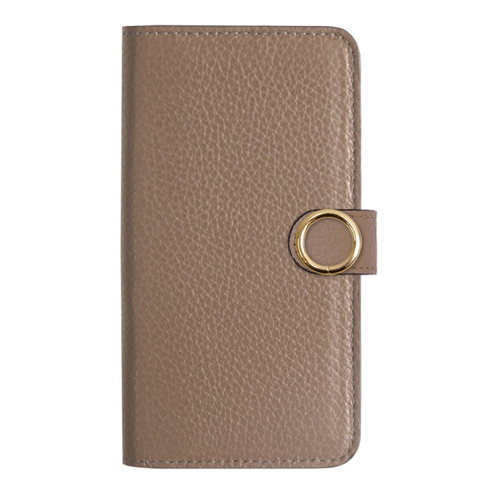 Genuine leather 32 colors Italian shrink leather card storage gold ring notebook-style case (with belt)