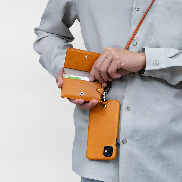 本革 栃木レザー カードケース 吊り下げフック付き