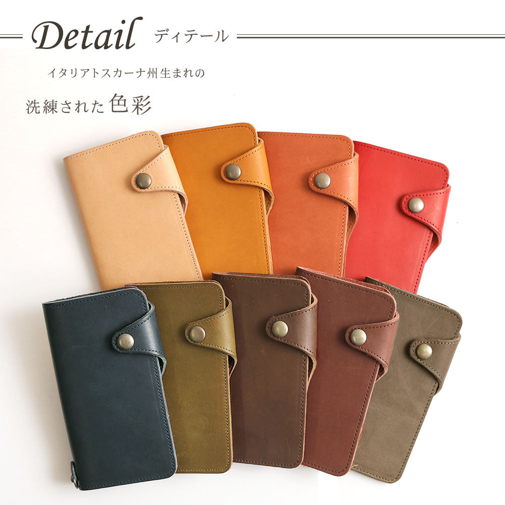 Étui portefeuille en cuir véritable italien avec rangement pour cartes (avec ceinture) pour la série Galaxy