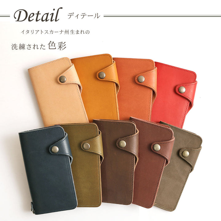 Étui portefeuille en cuir véritable italien avec rangement pour cartes (avec ceinture) pour la série Galaxy